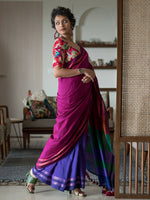 Thumbnail for Suta Multi Color Colourblocked Cotton Blend Saree - Distacart