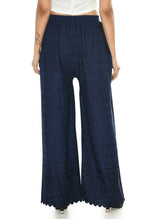 Thumbnail for Mominos Fashion Moeza Reyon Cotton Navy Blue Chikan Work Palazzo