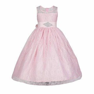 Asmaani Baby Girl's Pink Colour Satin A-Line Maxi Full Length Dress (AS-DRESS_22165) - Distacart