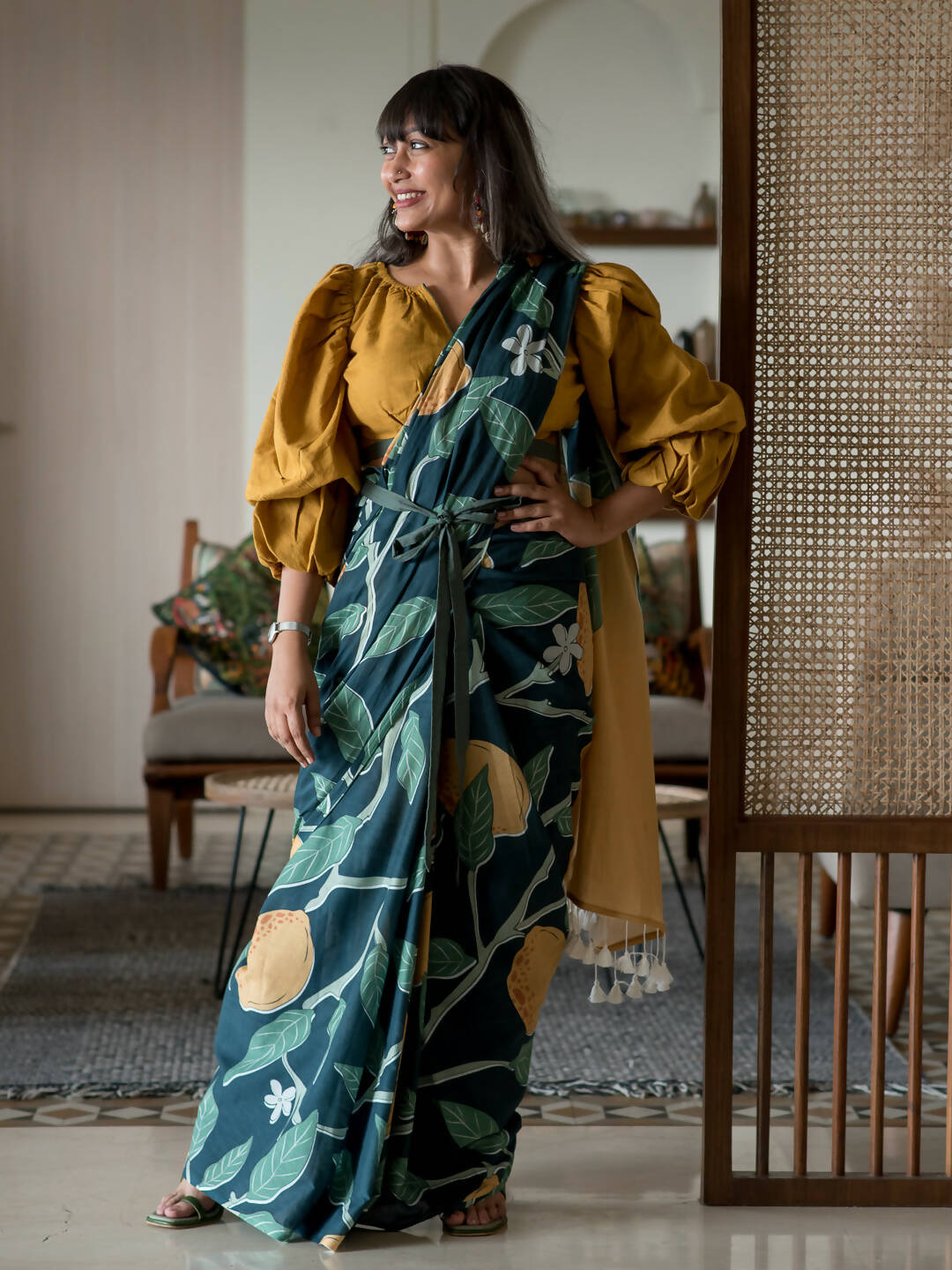 Suta Multi Color Floral Pure Cotton Saree - Distacart