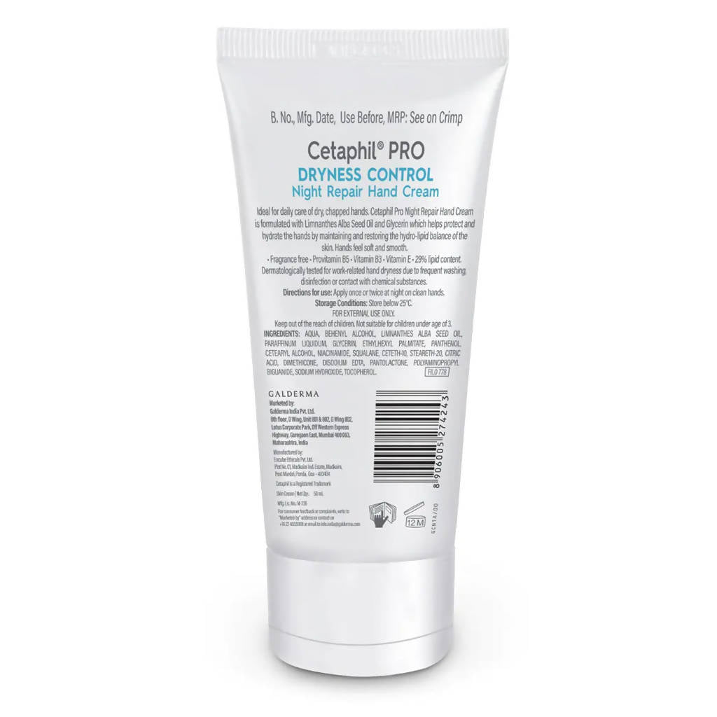 Cetaphil Pro Dryness Control Night Protect Hand Cream - Distacart