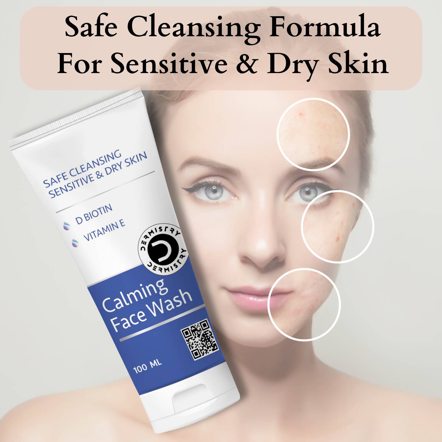 Dermistry Sensitive & Dry Skin Calming Face Wash & Calming Soothening Face Cream - Distacart