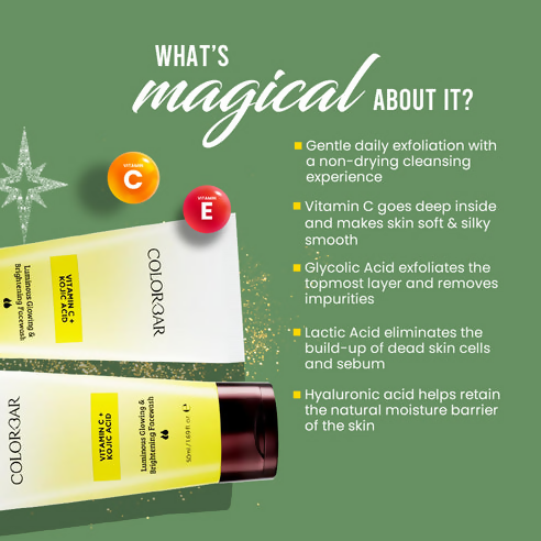 Colorbar Luminous Glowing & Brightening Face Wash with Vitamin C & Kojic Acid - Distacart