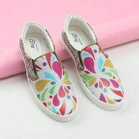 Thumbnail for Tiny Bugs Girls Multi Printed Slip Ons Sneakers - White - Distacart