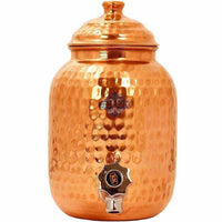 Thumbnail for Indian Art Villa Hammered Copper Water Dispenser Container Pot Matka