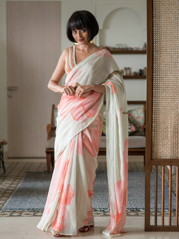Suta Green Floral Pure Cotton Saree - Distacart