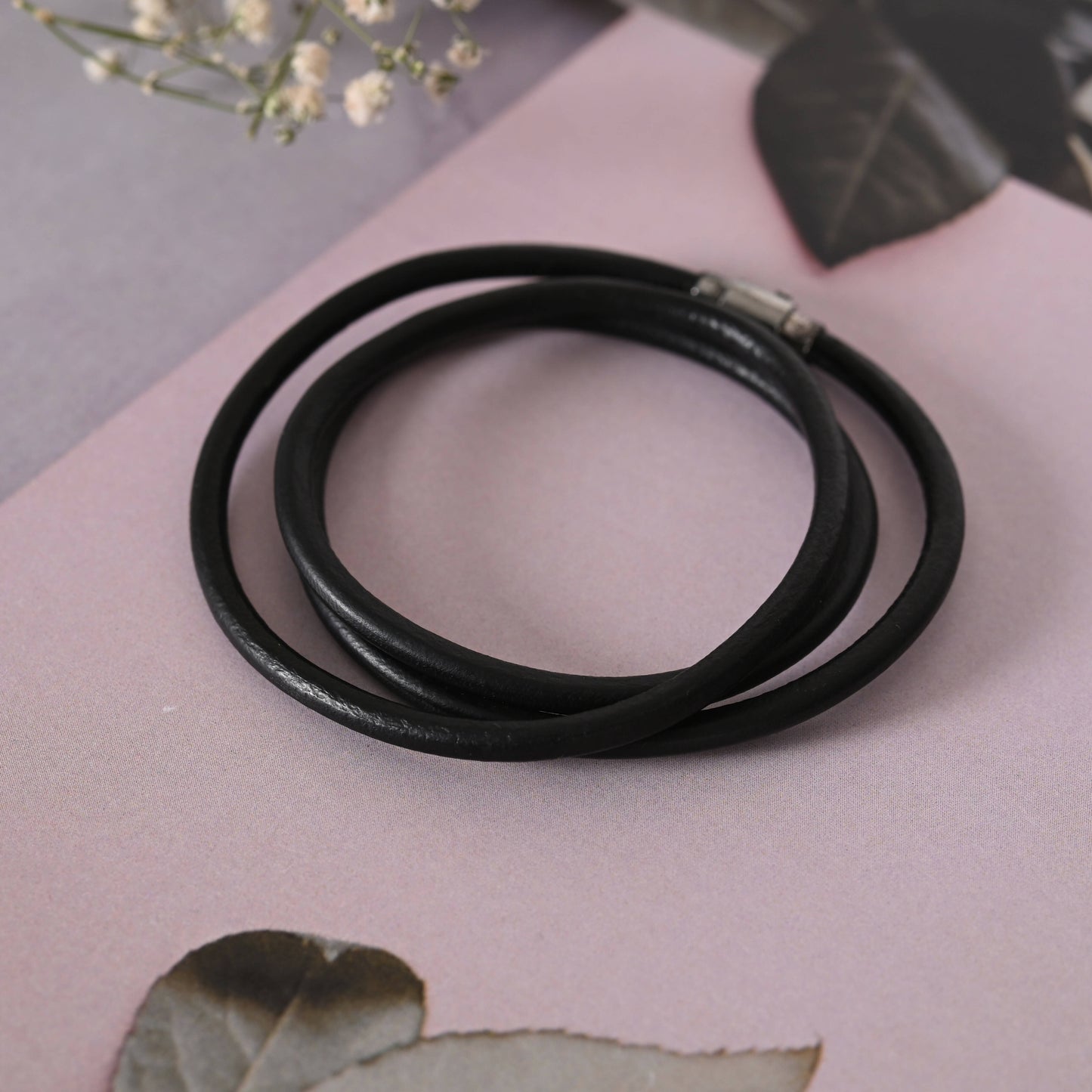 NVR Men Black Wraparound Bracelet - Distacart
