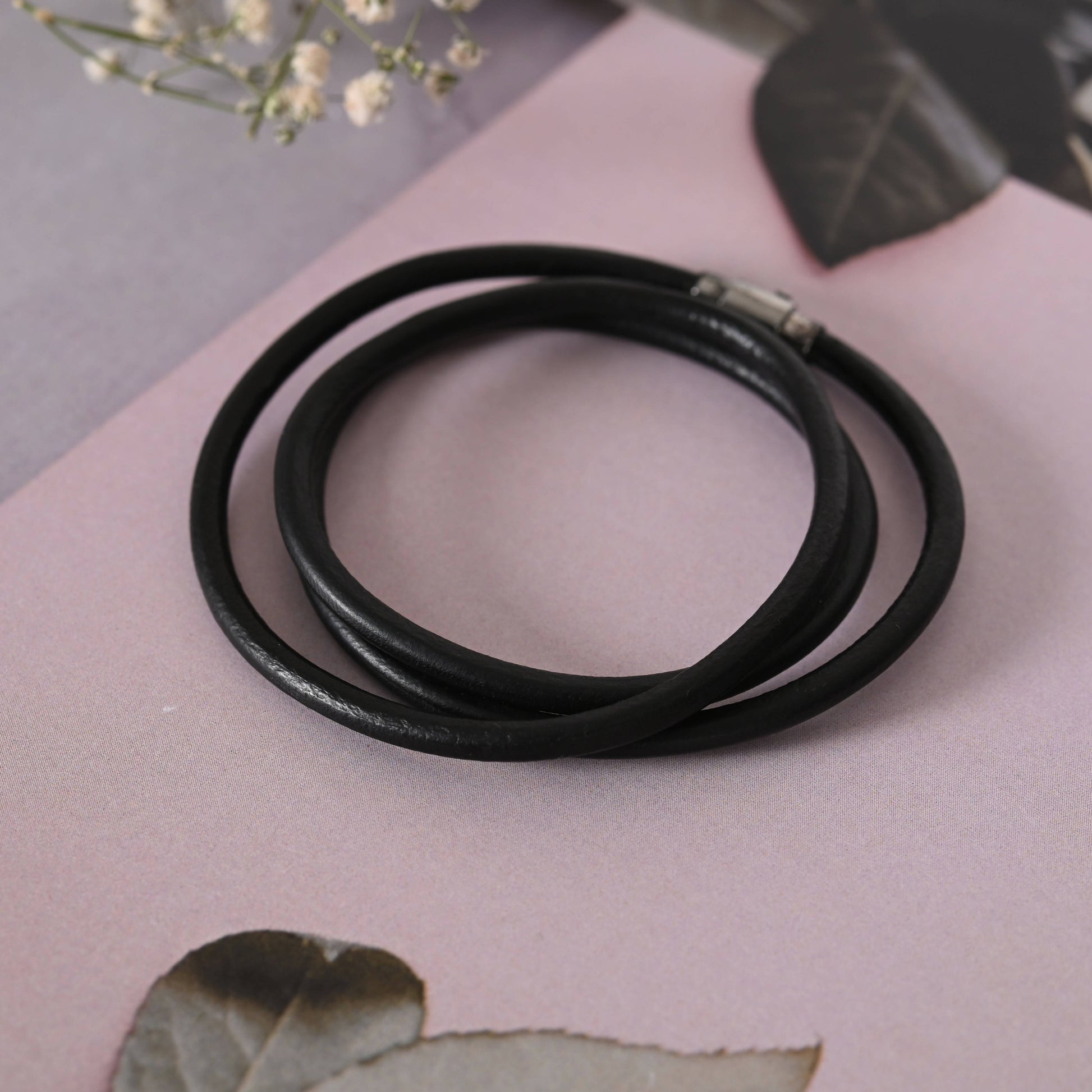 NVR Men Black Wraparound Bracelet - Distacart