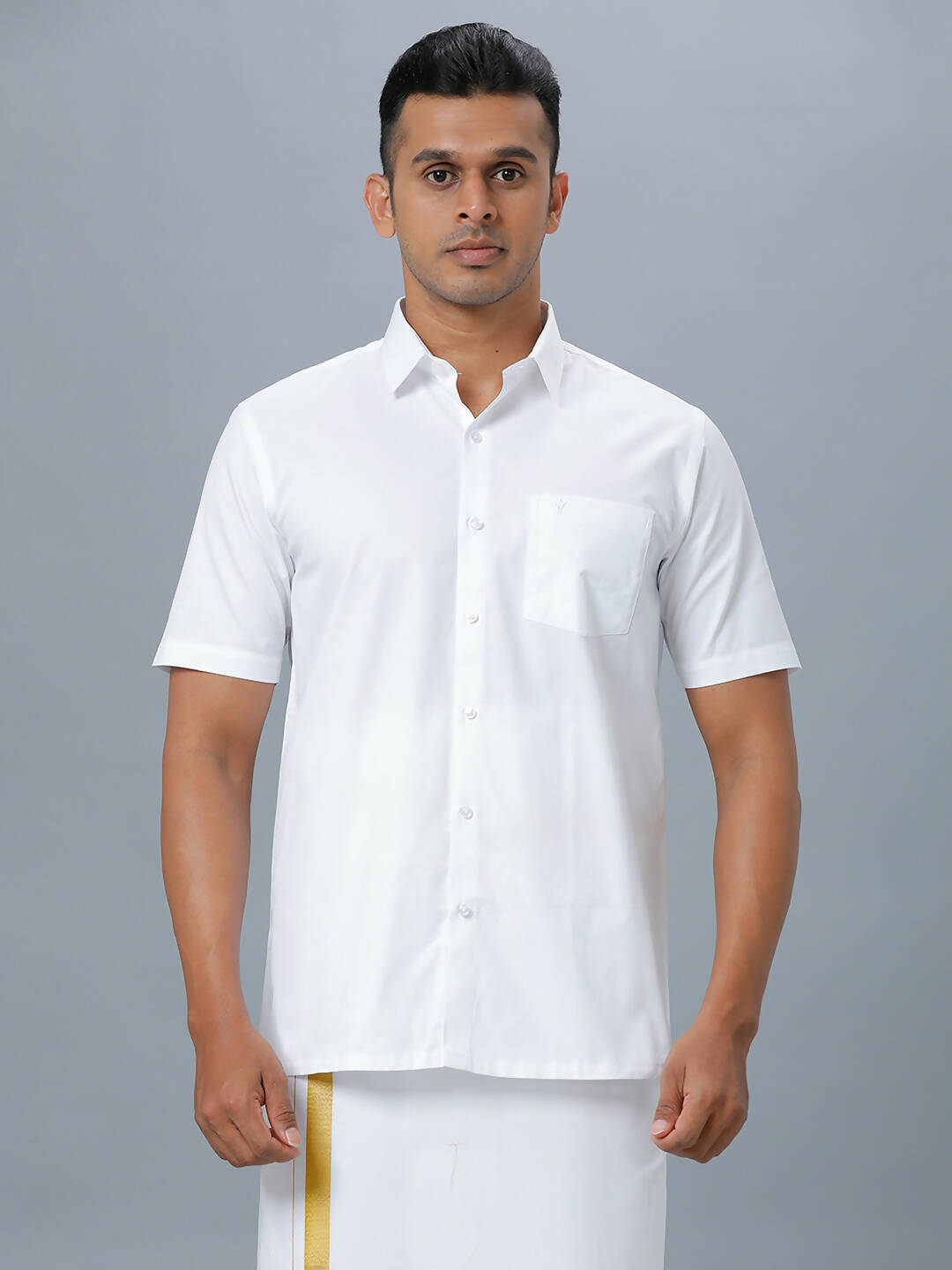 Buy Ramraj Cotton Mens Half Sleeve Formal Poly Cotton White Shirt Online at  Best Price