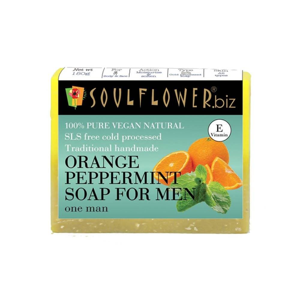 Soulflower Orange Peppermint Handmade Soap For Men - Distacart