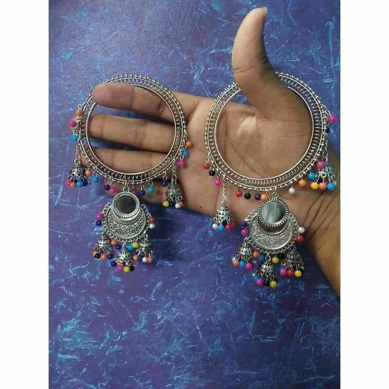 Beautiful Latkan Bangles With Jhumkas And Multicolor Pearls
