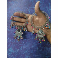 Thumbnail for Beautiful Latkan Bangles With Jhumkas And Multicolor Pearls
