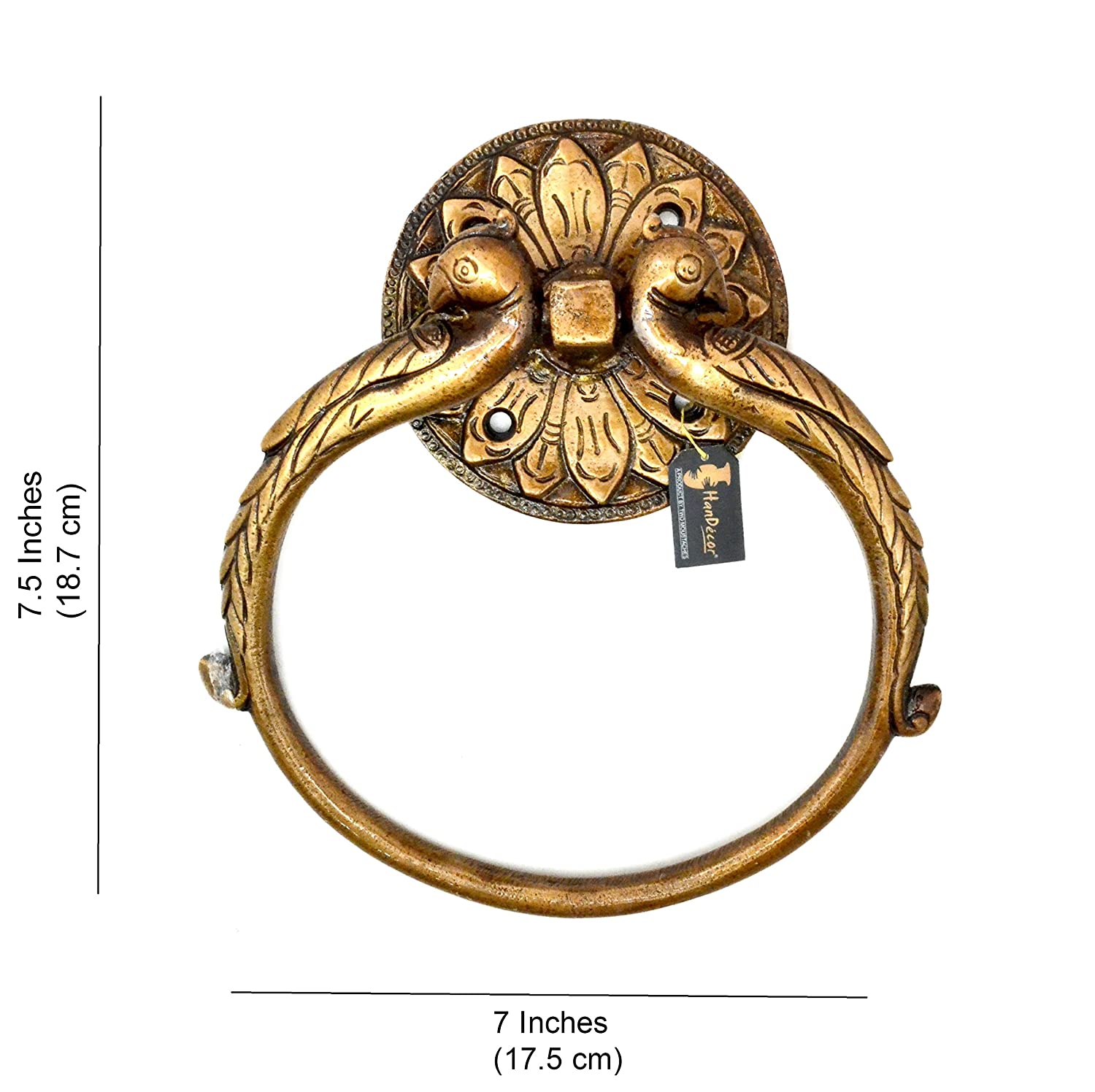 Twin Peacock Design Brass Towel Hanger - Distacart