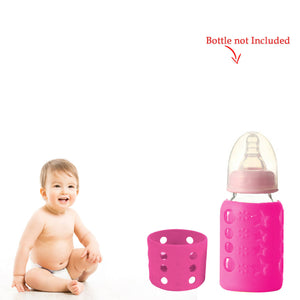 Safe-O-Kid Silicone Baby Feeding Bottle Cover Cum Sleeve for Insulated Protection Small 60mL- Pink - Distacart
