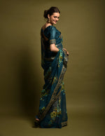 Thumbnail for Malishka Women's Rama Georgette Chiffon Floral Print & Embroidery Saree With Blouse Piece - Distacart