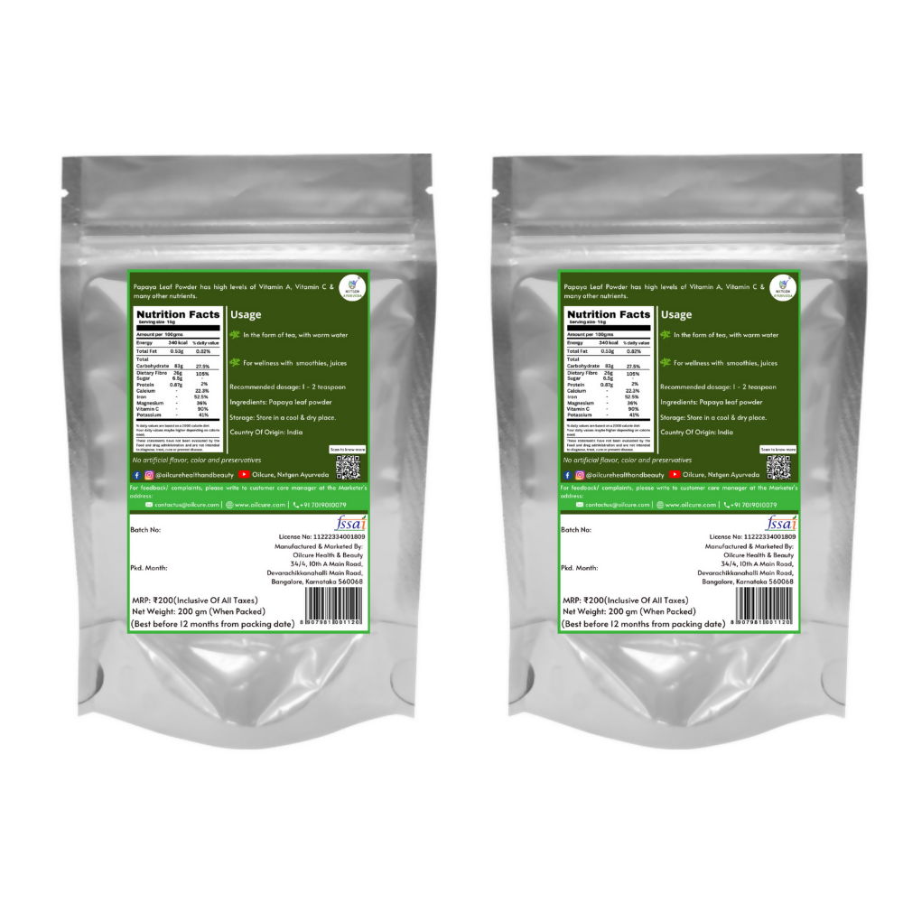 Nxtgen Ayurveda Papaya Leaf Powder - Distacart