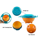 Thumbnail for Safe-O-Kid 360 degree spill proof feeding Bowl for kids- Orange & Green Colour - Distacart