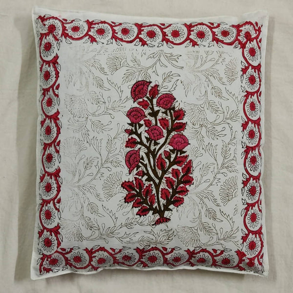 The Decor Nook Pink Floral With Pink Border Cushion Cover - Distacart