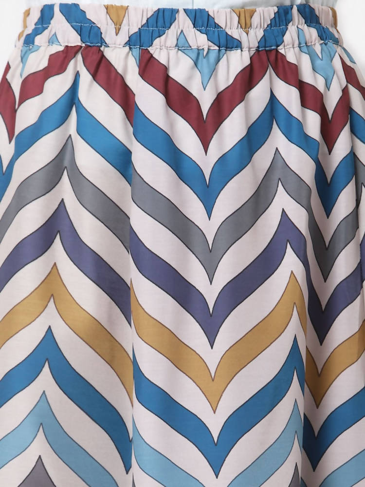 Myshka Muticolored Silk blend Printed Skirt