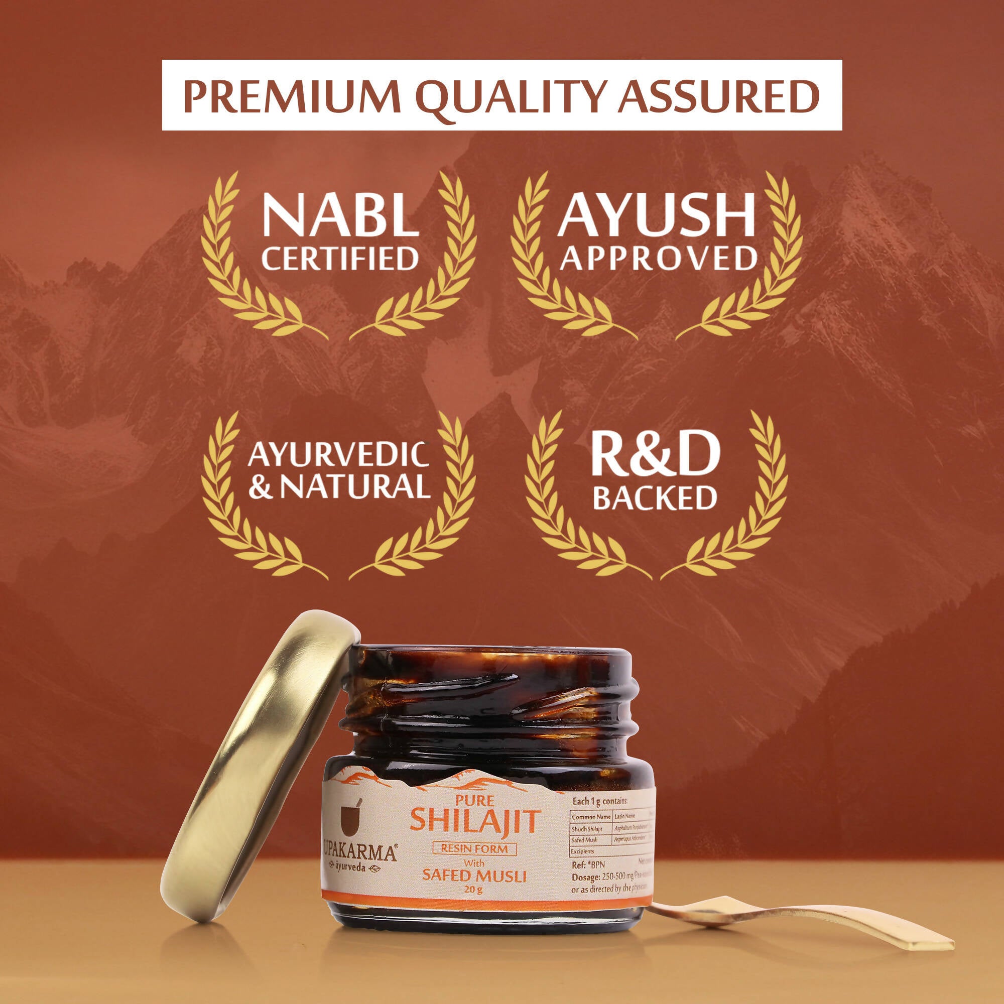 Upakarma Ayurveda Pure SJ Resin with Safed Musli & Pure SJ Resin with Gold Dust Combo - Distacart