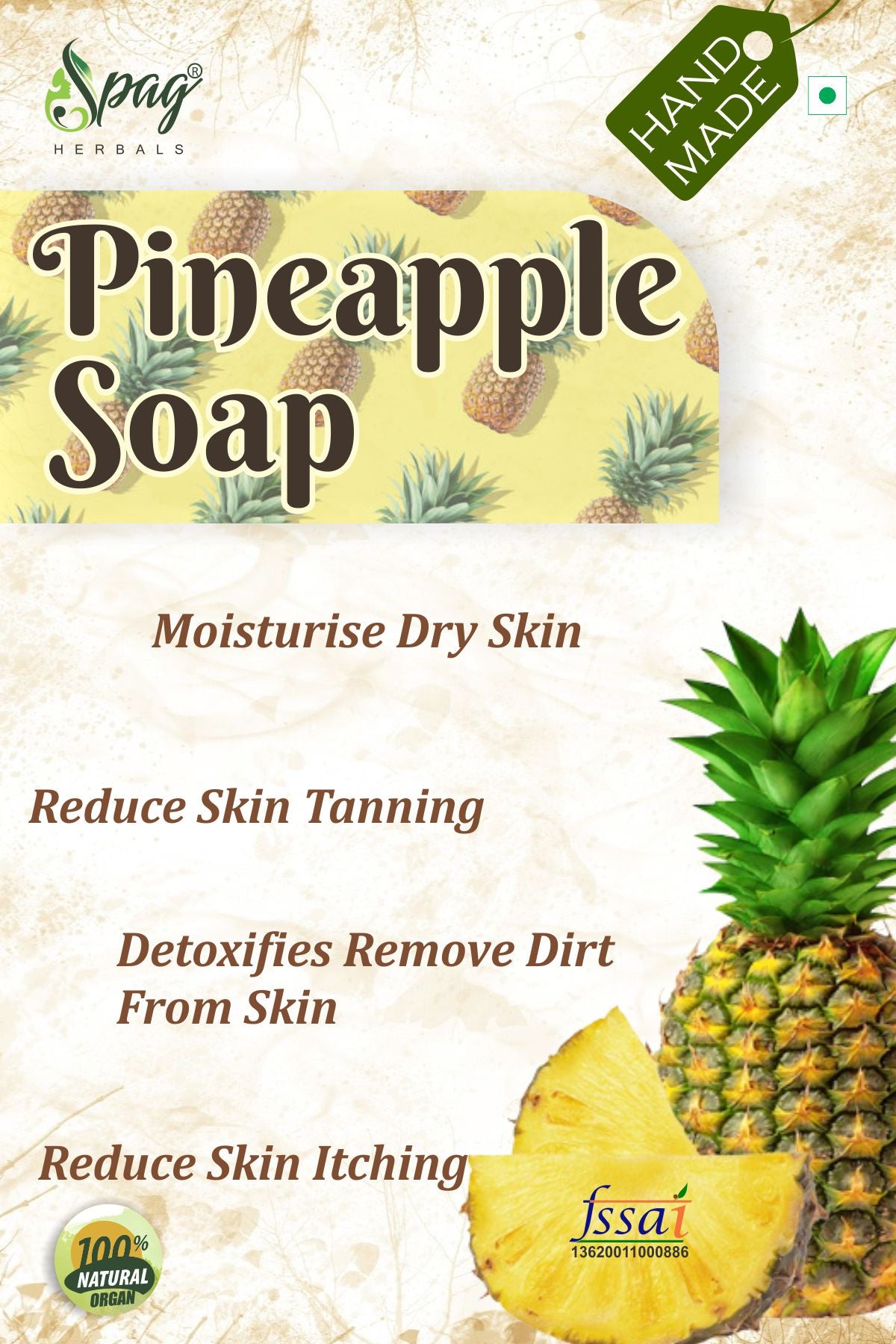 Spag Herbals Pineapple Honey Handmade Soap - Distacart