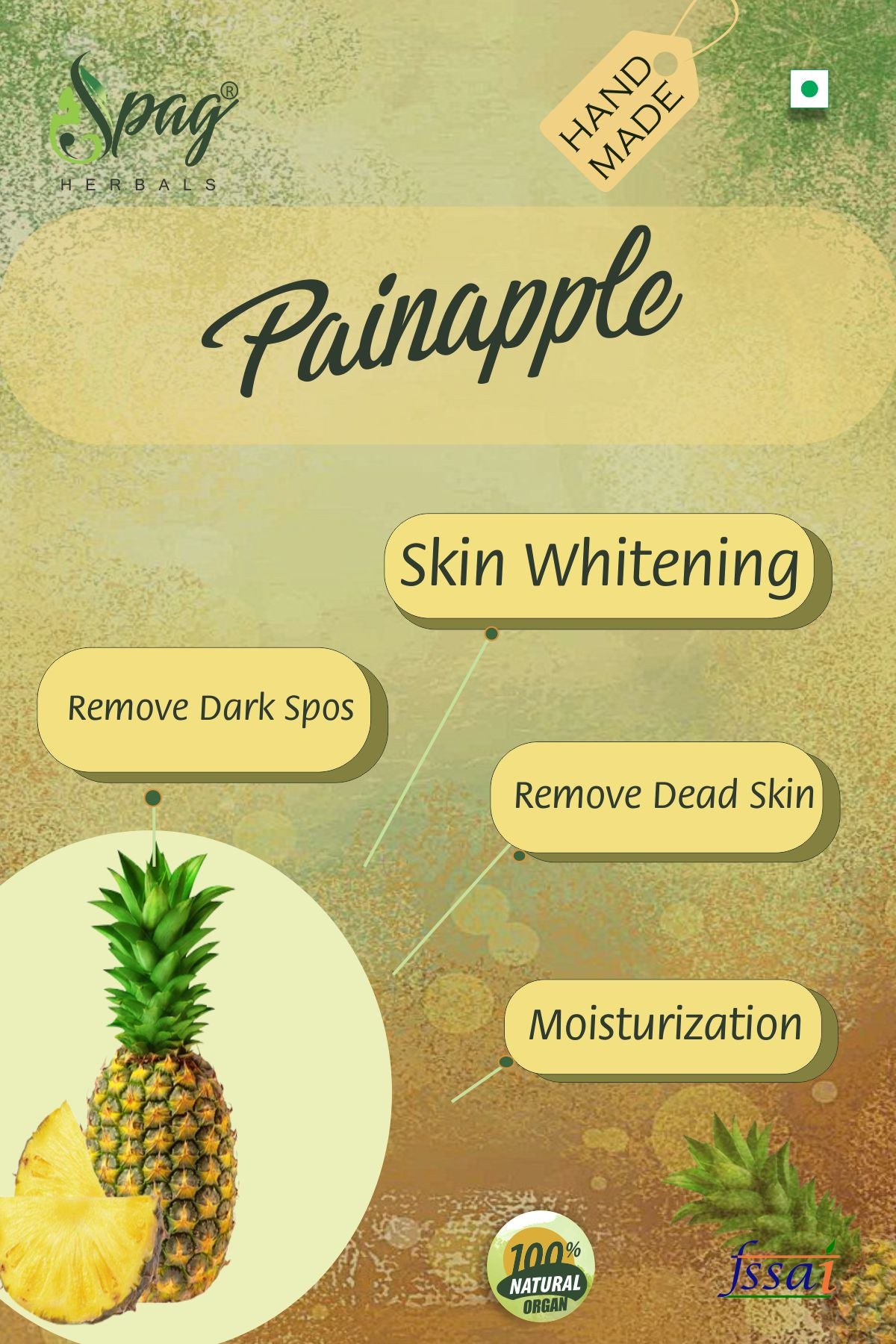 Spag Herbals Pineapple Honey Handmade Soap - Distacart