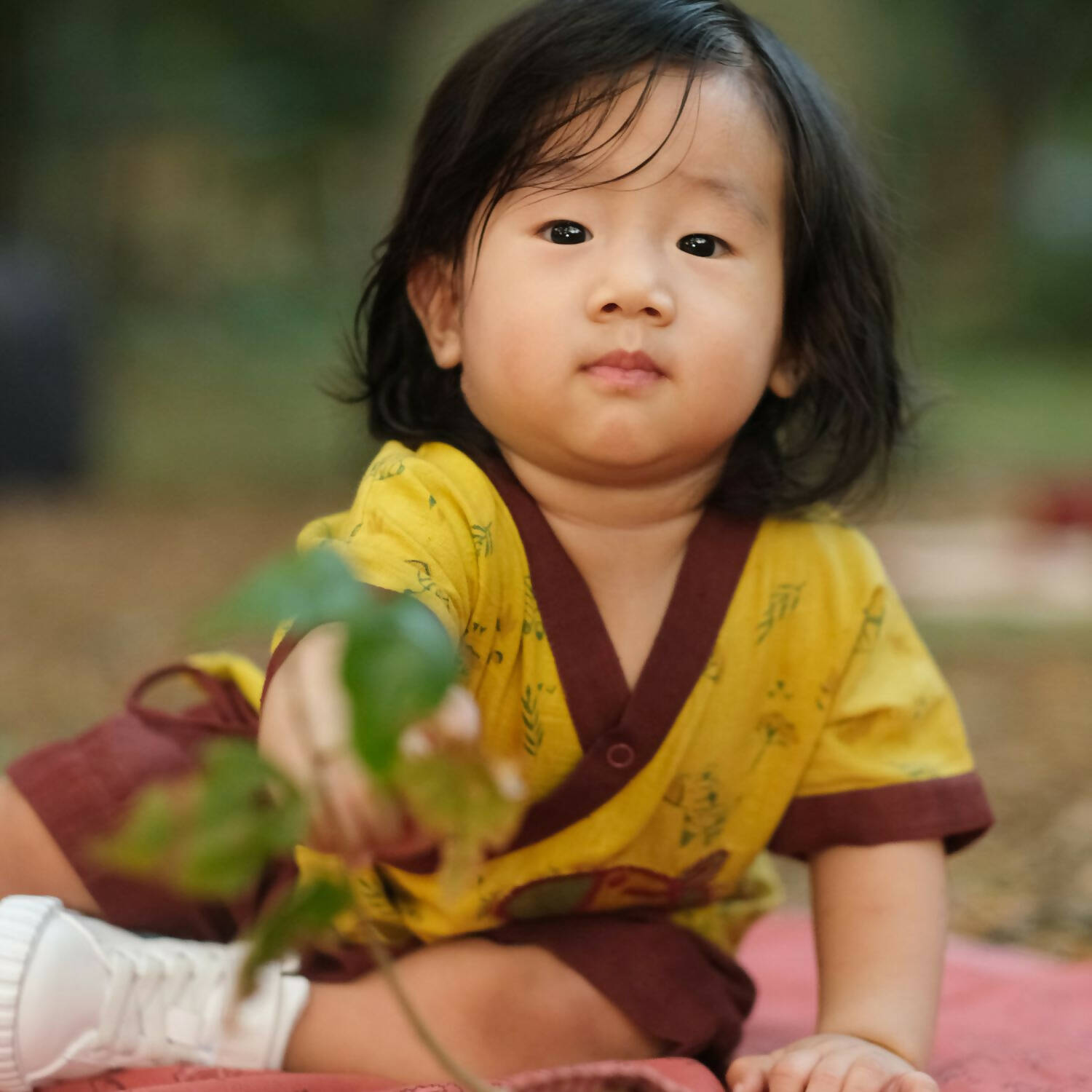 Mhyssa V Neck Kimono Style Half Sleeve Printed Yellow T-shirt With Matching Maroon Shorts Set - Distacart