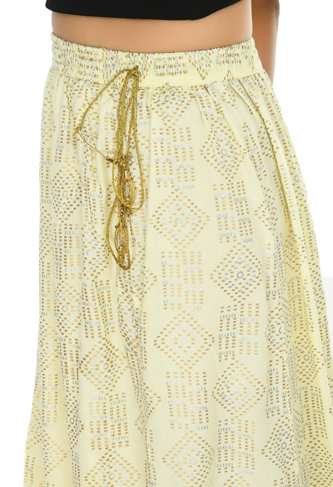 Mominos Fashion Moeza Cotton Off White Printed Lehenga (Lancha)