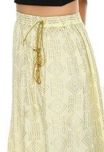 Thumbnail for Mominos Fashion Moeza Cotton Off White Printed Lehenga (Lancha)