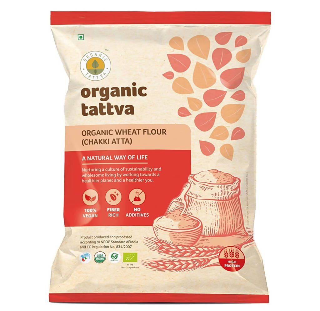 Organic Tattva Whole Wheat Flour (Chakki Atta)
