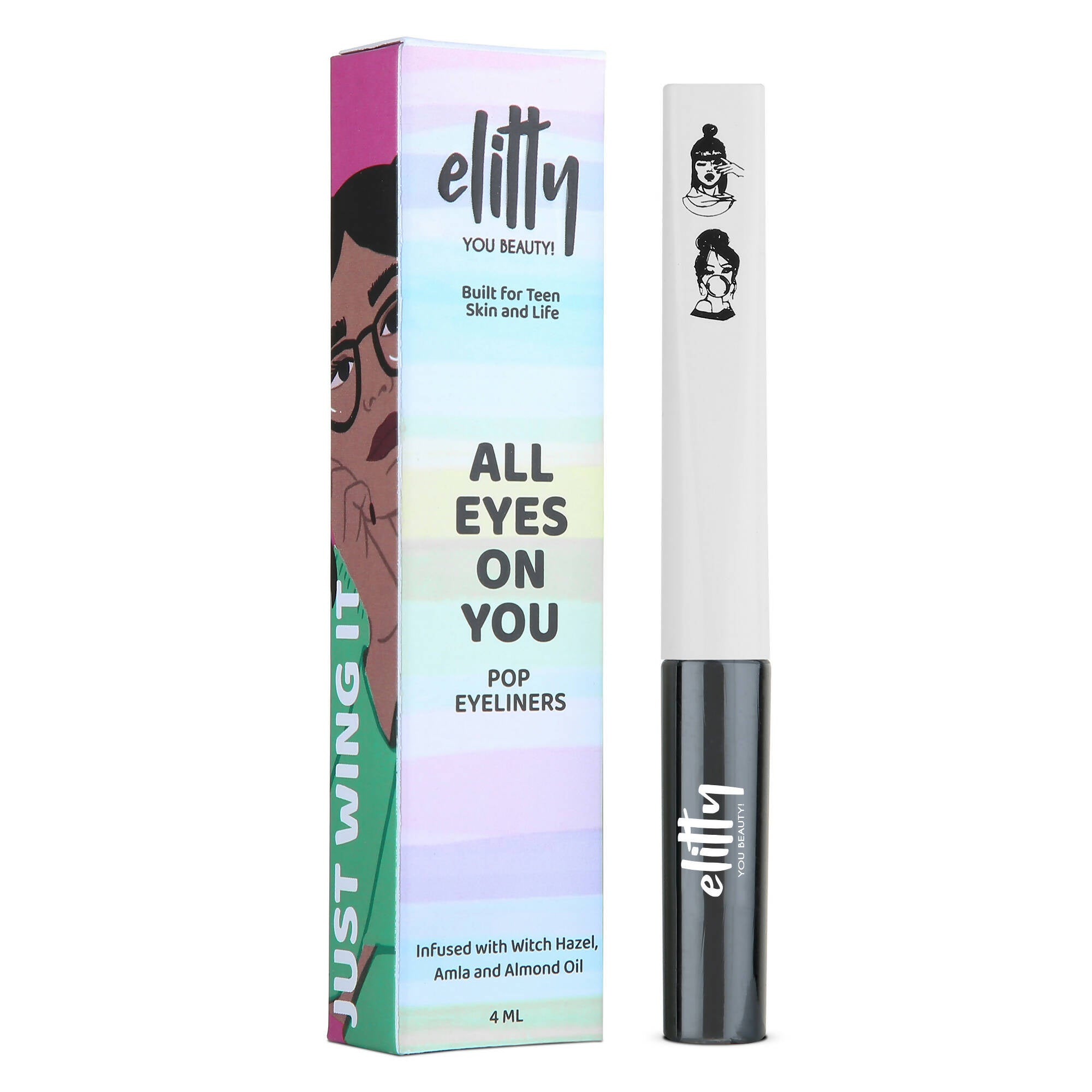 Elitty Black Pop Color Matte Finish Liquid Eyeliner - Dark Matter-Black - Distacart