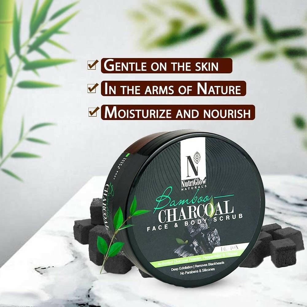NutriGlow NATURAL'S Bamboo Charcoal Face & Body Scrub - Distacart