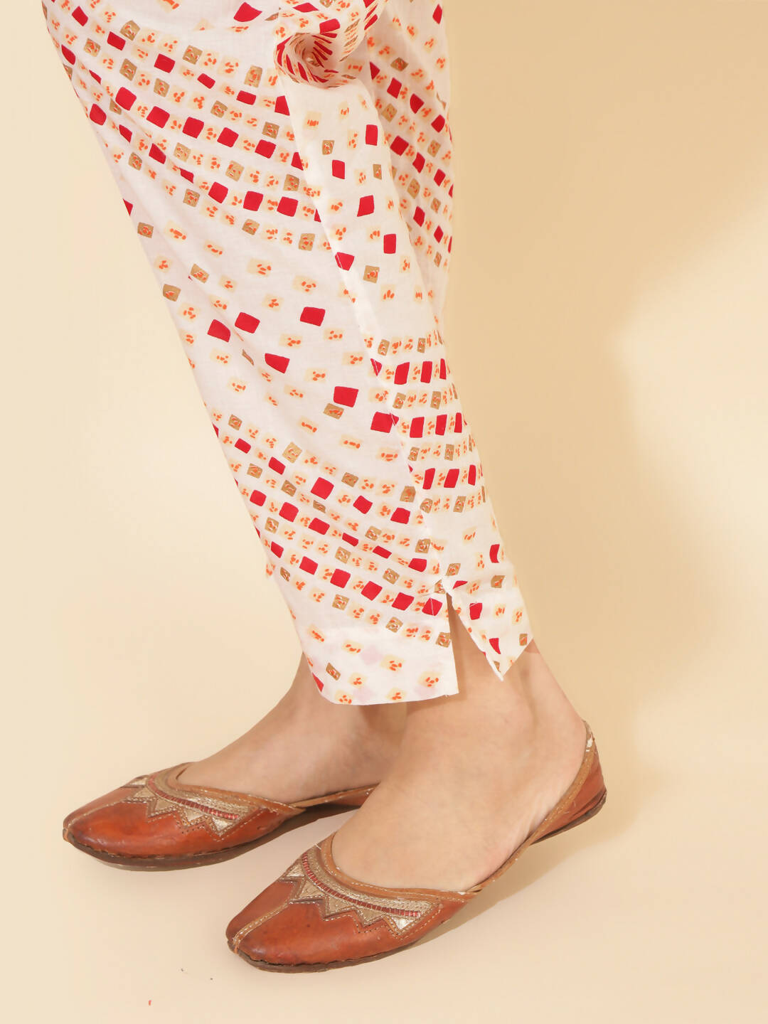 Janasya Women's White Cotton Geometric Printed Casual A-line Co-ords - Distacart