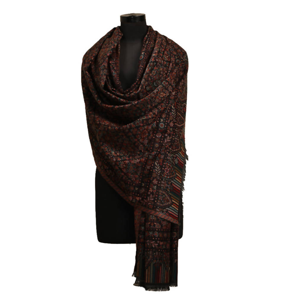 Nizalia Cashmere Fine Wool Blue Kani Doordar Shawl