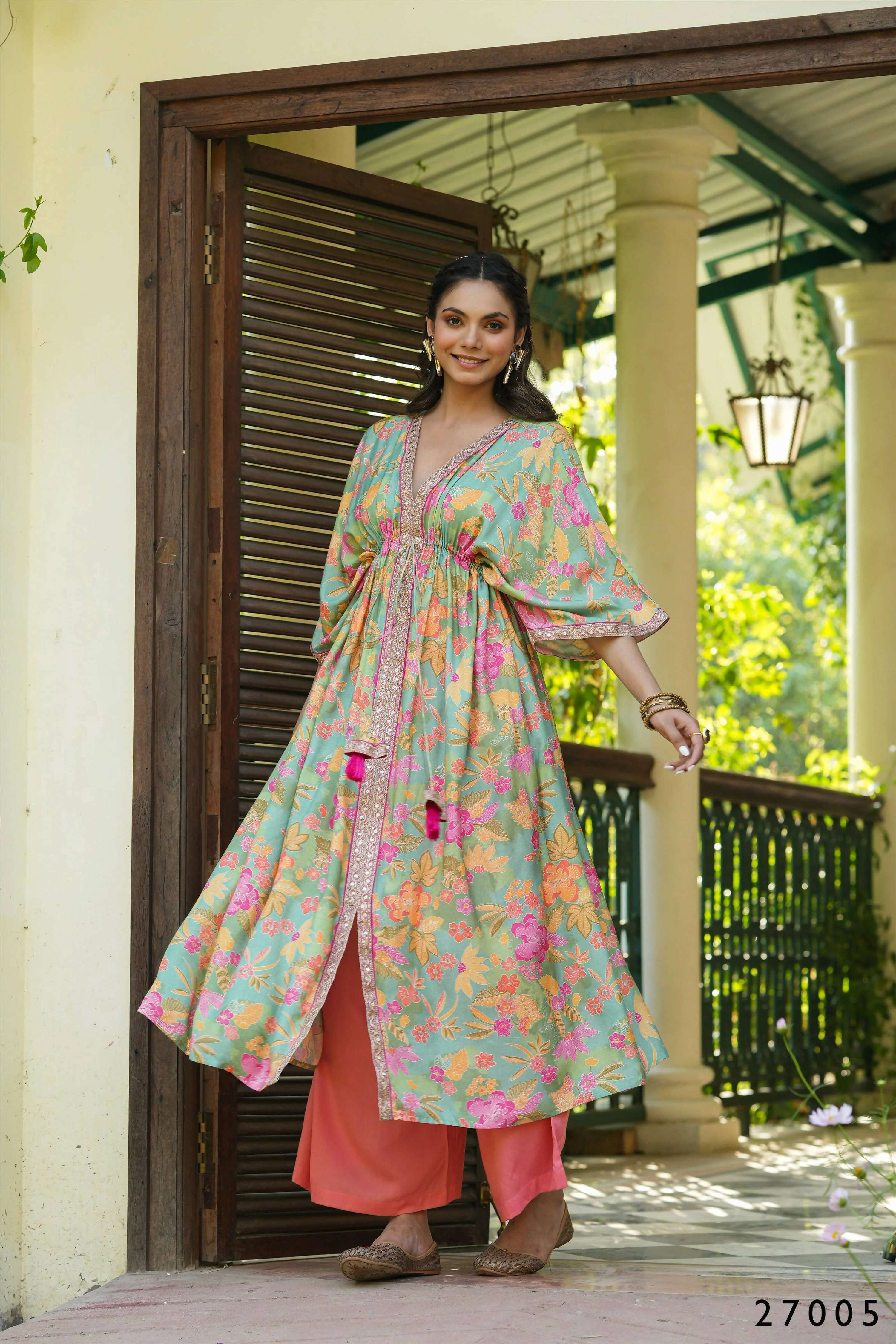 Women's Casual Fashionable Multi Mull Cotton co-ord set - Anya - Distacart