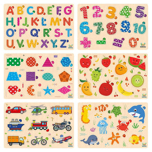 Webby Wooden Educational Colorful Puzzle for Preschool Kids - Set of 6 - Distacart