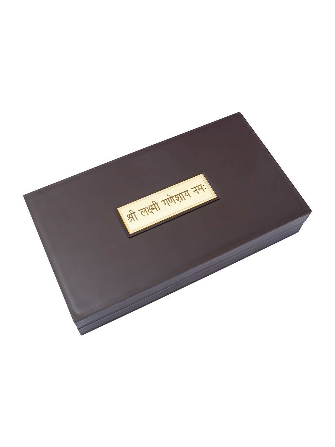 Golden Peacock Brown & Gold-Toned 24 Ct Gold Foil Laxmi And Ganesh Pooja Box - Distacart