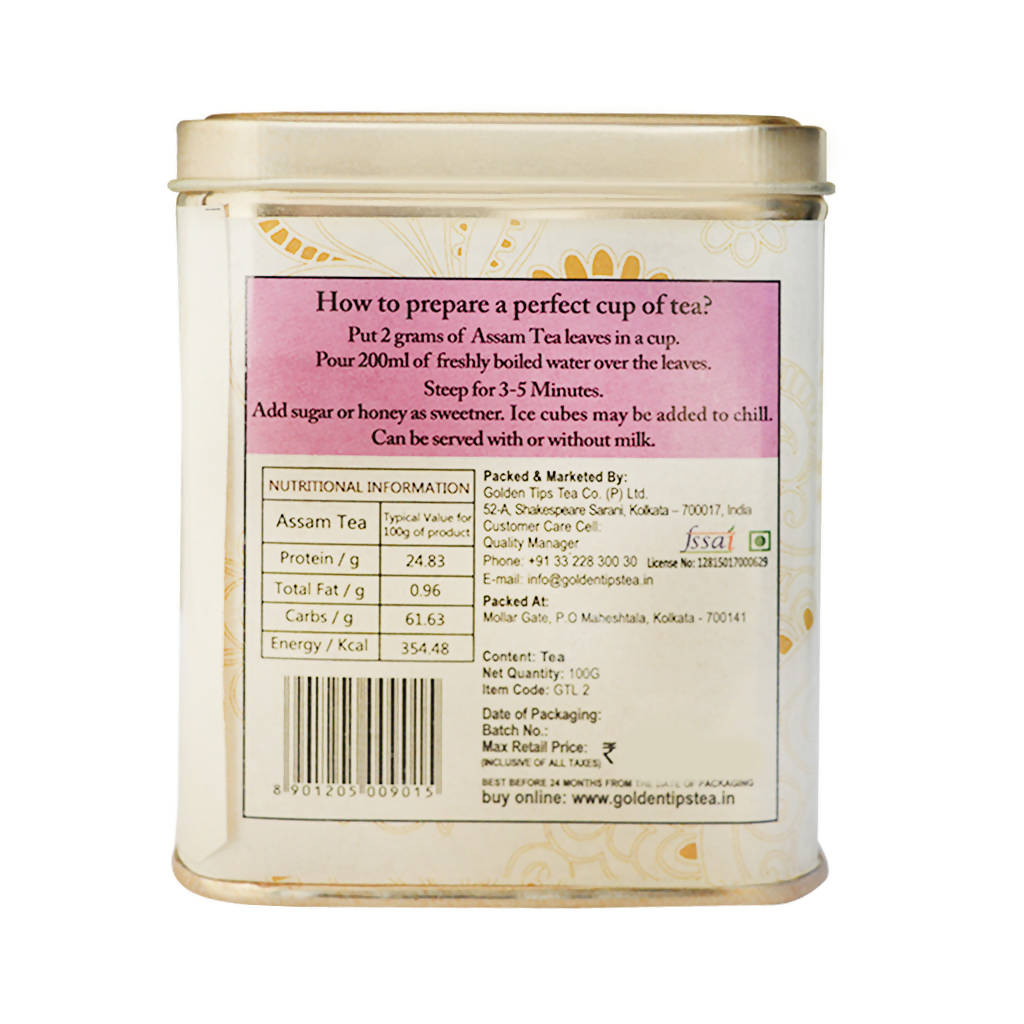 Golden Tips Assam Tea - Tin Can - Distacart