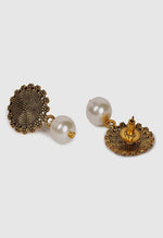 Thumbnail for Mominos Fashion Joharkamal Oxidised Gold-Plated Pearls Work Long Necklace Handicraft For Women & Girls - Distacart