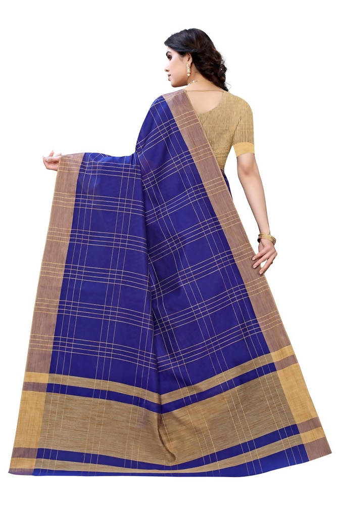 Vamika Navy Cotton Silk Weaving Saree (Anaya Navy Blue)