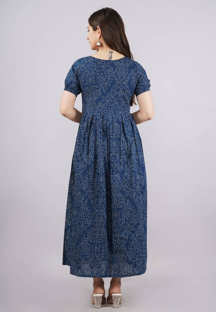 Vamika Blue Cotton Printed Party Wear/Casual Wear Kurti - Distacart