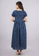 Thumbnail for Vamika Blue Cotton Printed Party Wear/Casual Wear Kurti - Distacart