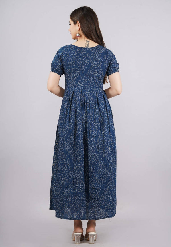 Vamika Blue Cotton Printed Party Wear/Casual Wear Kurti - Distacart
