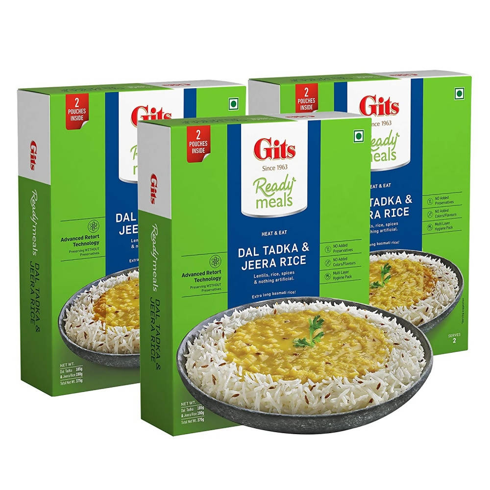 Gits Ready Meals Heat & Eat Dal Tadka & Jeera Rice - Distacart