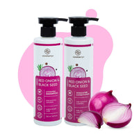 Thumbnail for Careberry Organic Red Onion & Black Seed Oil Shampoo + Conditioner For Anti Hair Fall - Distacart