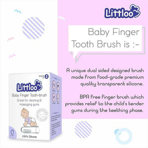 Littloo Baby Finger Toothbrush Reusable Silicon Made - Distacart