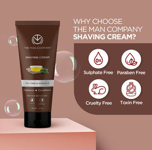 The Man Company Shaving Cream Tea Tree & Vitamin E - Distacart