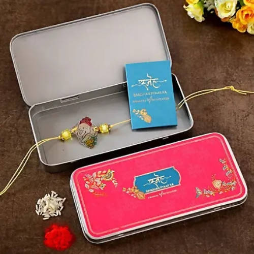 Bal Ganesha Rakhi & Cadbury Silk Chocolates