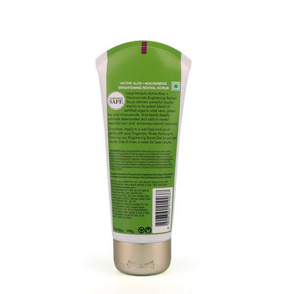 Lotus Herbals Active Aloe + Niacinamide Brightening Revival Scrub - Distacart