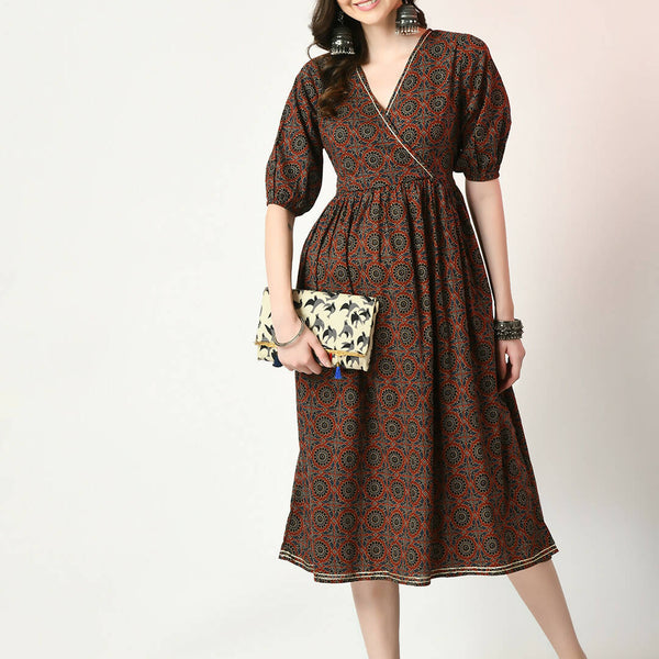 Myshka Women's Multi Empire Printed Dress - Distacart